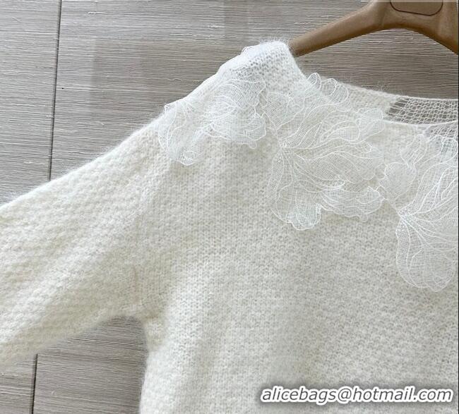 Top Quality Ermanno Scervino Lace Charm Sweater ES122604 White 2025