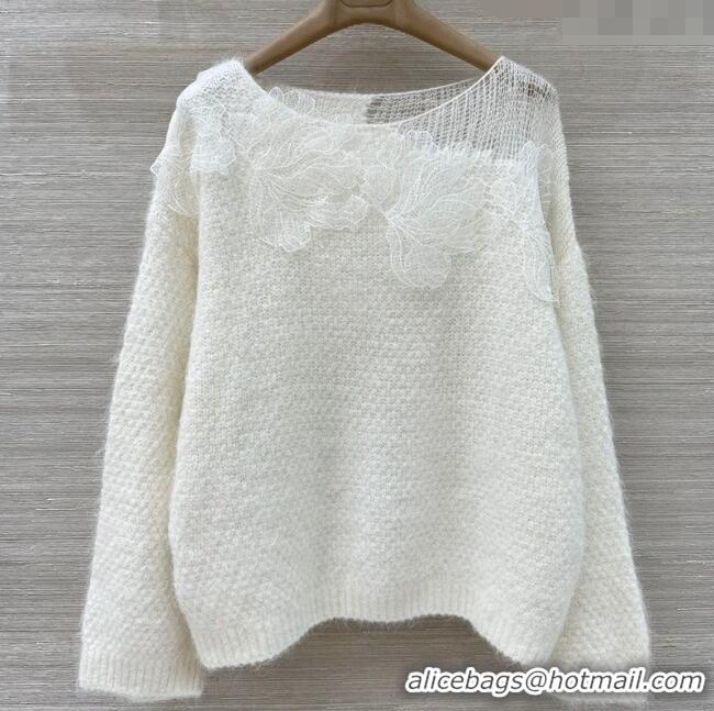 Top Quality Ermanno Scervino Lace Charm Sweater ES122604 White 2025