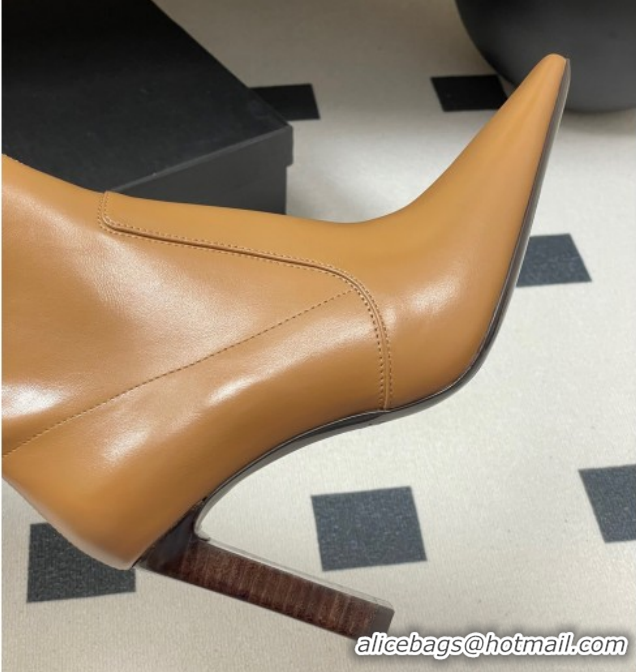 Top Grade Saint Laurent Francoise Heel High Boots 10cm in Leather Yellow 1028110