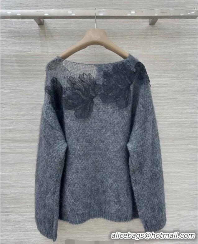 Discount Ermanno Scervino Lace Charm Sweater ES122604 Grey 2025