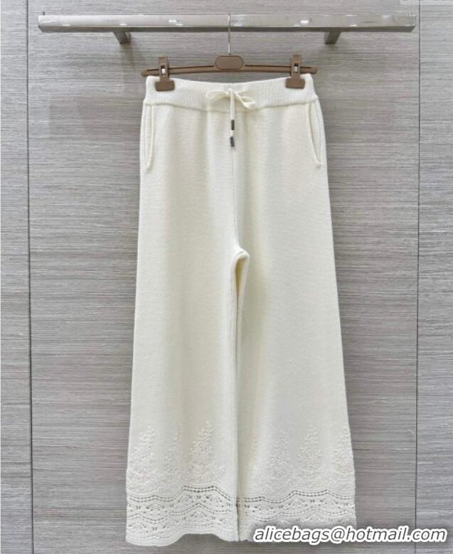 Grade Design Ermanno Scervino Cashmere Lace Knit Pants ES122605 White 2025