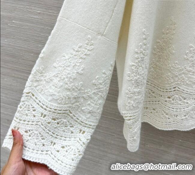 Modern Discount Ermanno Scervino Cashmere Lace Cardigan ES122605 White 2025