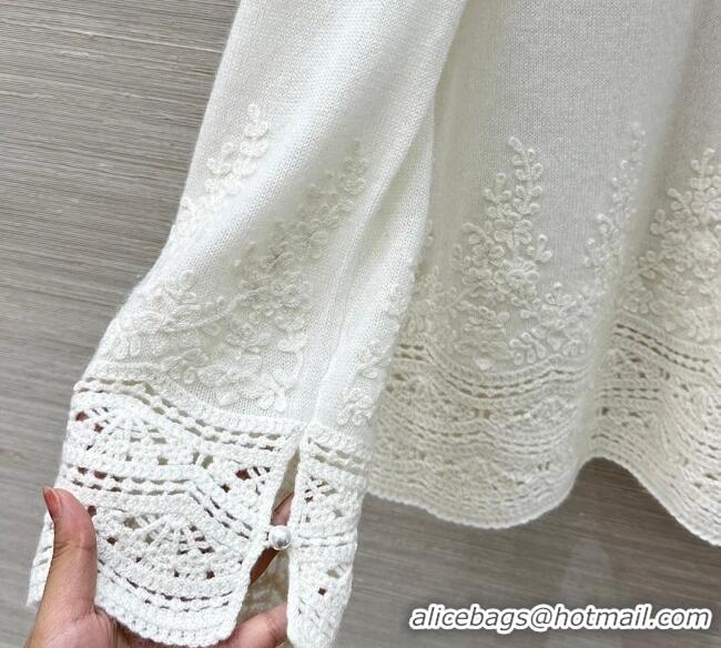 Buy Cheap Ermanno Scervino Cashmere Lace Sweater ES122605 White 2025