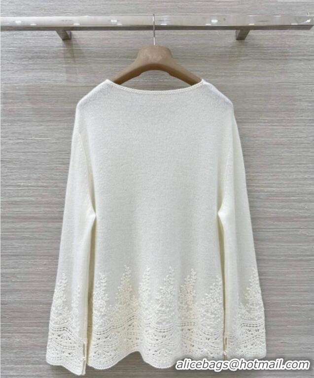 Buy Cheap Ermanno Scervino Cashmere Lace Sweater ES122605 White 2025