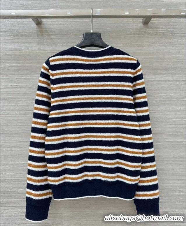 Buy Inexpensive Chanel Striped Cardigan CH122602 Blue 2025
