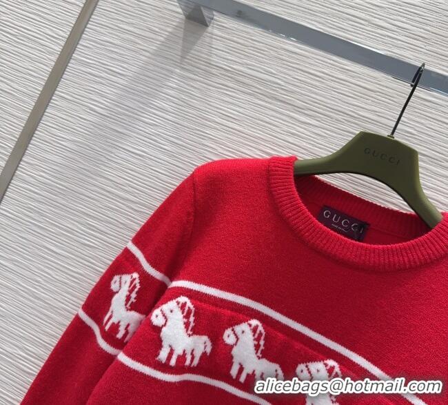 Good Product Gucci Wool Sweater GG122605 Red 2025
