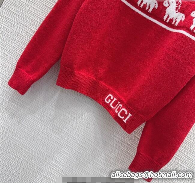 Good Product Gucci Wool Sweater GG122605 Red 2025