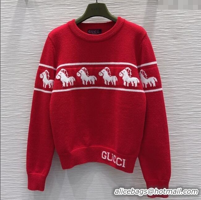 Good Product Gucci Wool Sweater GG122605 Red 2025