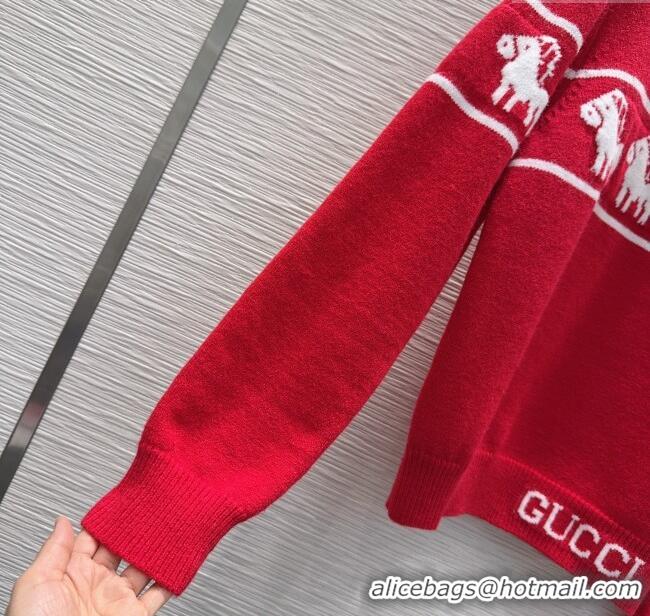 Good Product Gucci Wool Sweater GG122605 Red 2025