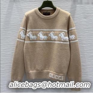 Top Grade Gucci Wool Sweater GG122605 Beige 2025