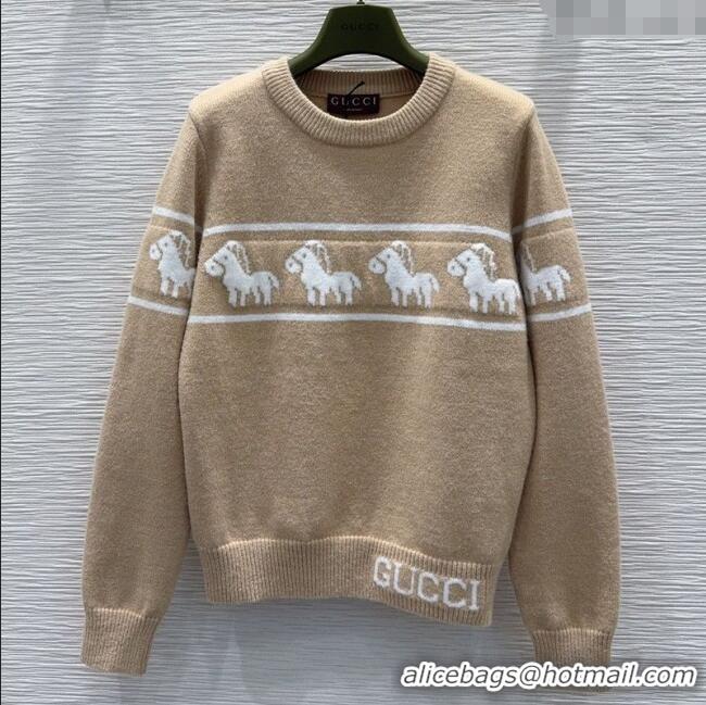 Top Grade Gucci Wool Sweater GG122605 Beige 2025