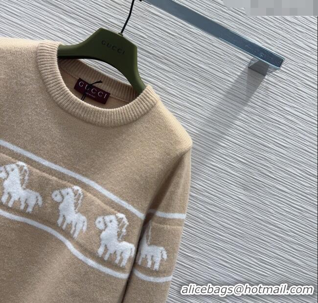Top Grade Gucci Wool Sweater GG122605 Beige 2025