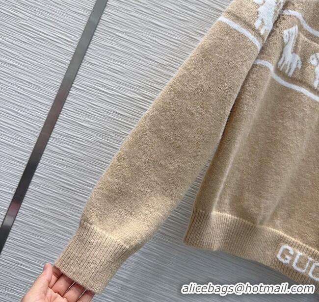 Top Grade Gucci Wool Sweater GG122605 Beige 2025