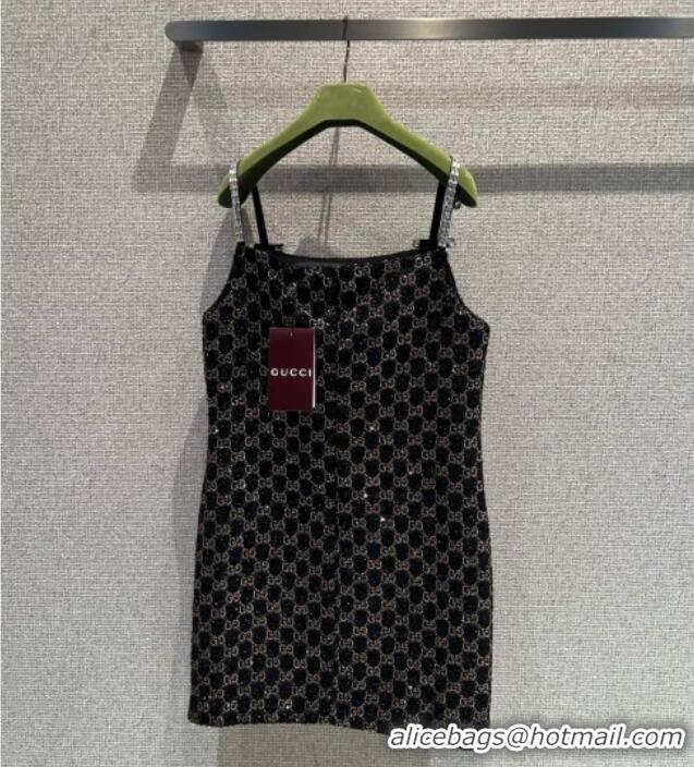 Buy Fashionable Gucci GG Strass Dress GG122605 Black/Gold 2025