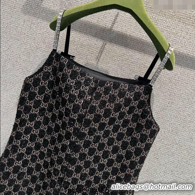 Buy Fashionable Gucci GG Strass Dress GG122605 Black/Gold 2025