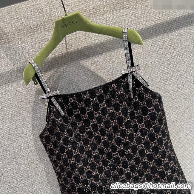 Buy Fashionable Gucci GG Strass Dress GG122605 Black/Gold 2025