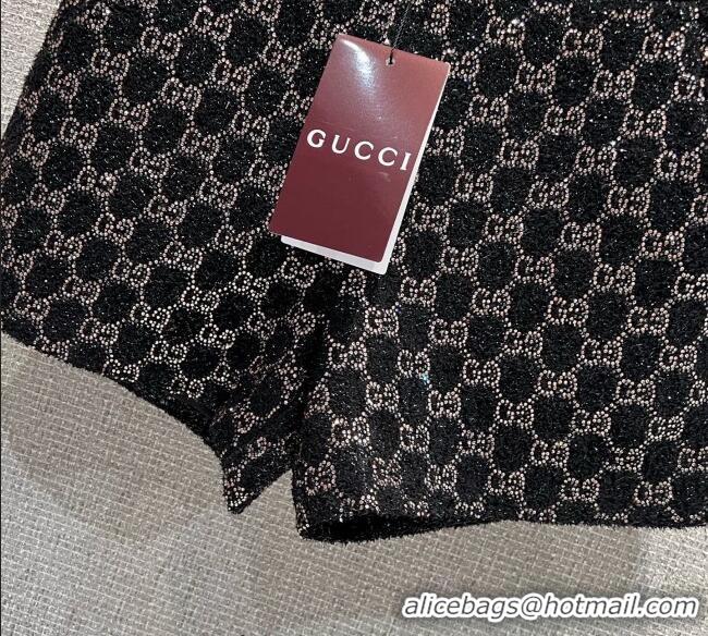 Unique Discount Gucci GG Strass Mini Shorts GG122605 Black/Gold 2025