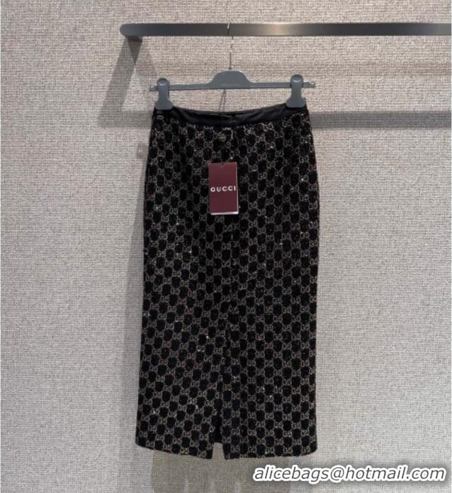 Big Discount Gucci GG Strass Polo Shirt GG122605 Black/Gold 2025