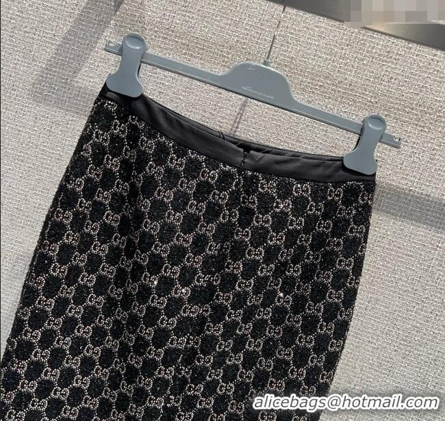 Big Discount Gucci GG Strass Polo Shirt GG122605 Black/Gold 2025