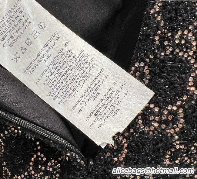 Big Discount Gucci GG Strass Polo Shirt GG122605 Black/Gold 2025