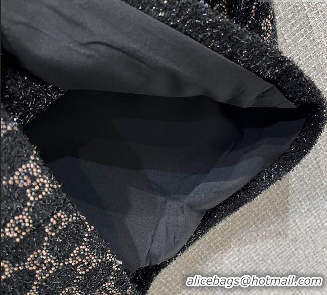 Big Discount Gucci GG Strass Polo Shirt GG122605 Black/Gold 2025