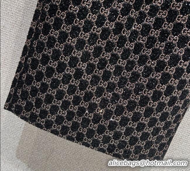 Big Discount Gucci GG Strass Polo Shirt GG122605 Black/Gold 2025