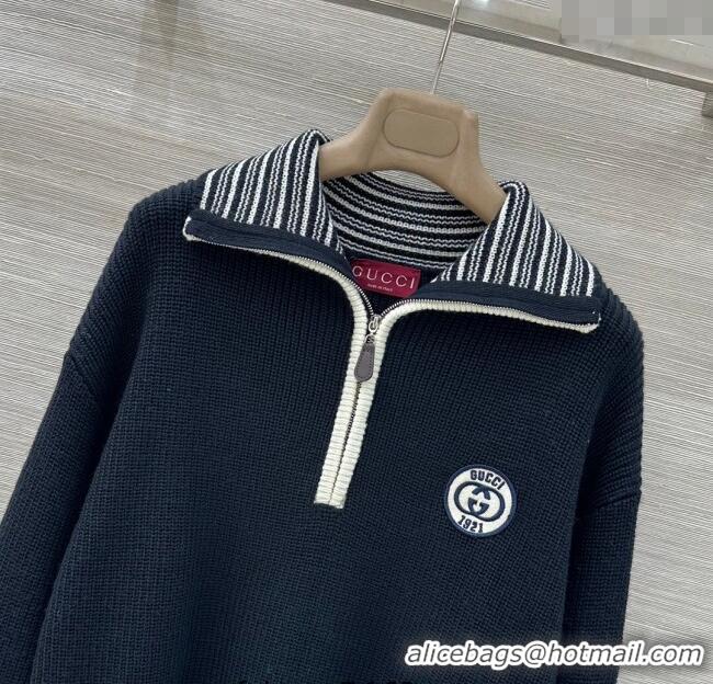 ​Big Discount Gucci Knit Wool Polo Sweater G6045 Black 2025