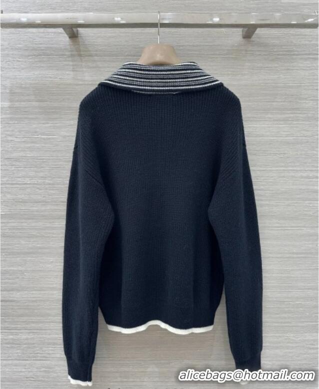 ​Big Discount Gucci Knit Wool Polo Sweater G6045 Black 2025