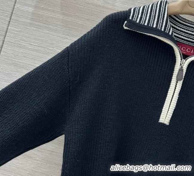 ​Big Discount Gucci Knit Wool Polo Sweater G6045 Black 2025