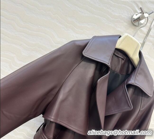 Famous Brand Loewe Lambskin Leather Jacket LW122605 Brown 2025