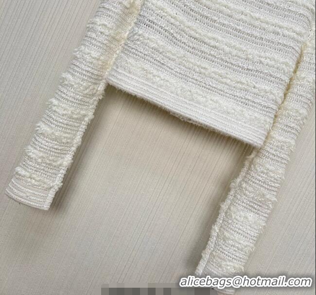 Unique Grade Balmain Tweed Jacket BM122605 White 2025