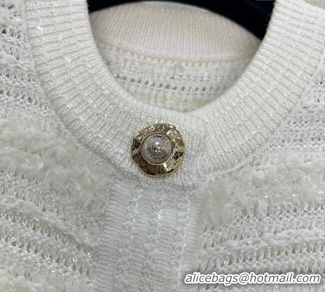 Unique Grade Balmain Tweed Jacket BM122605 White 2025