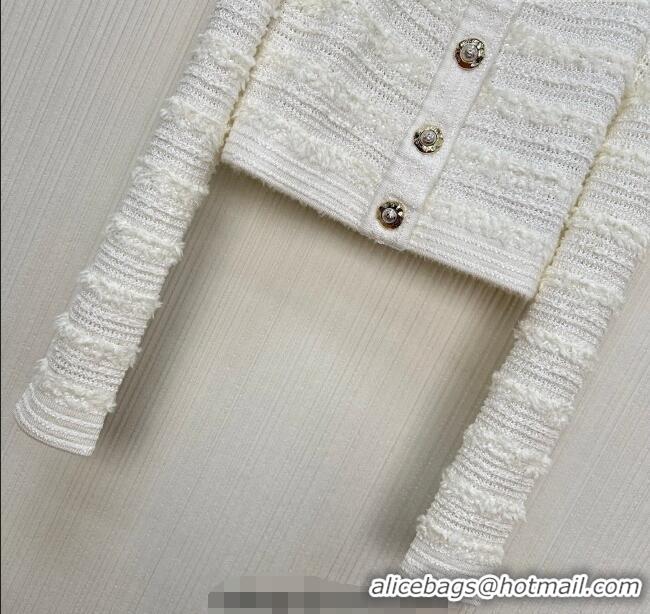 Unique Grade Balmain Tweed Jacket BM122605 White 2025