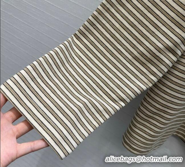 Reasonable Price The Row Cotton Striped Shirt TR122605 Beige 2025