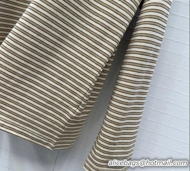 Reasonable Price The Row Cotton Striped Shirt TR122605 Beige 2025