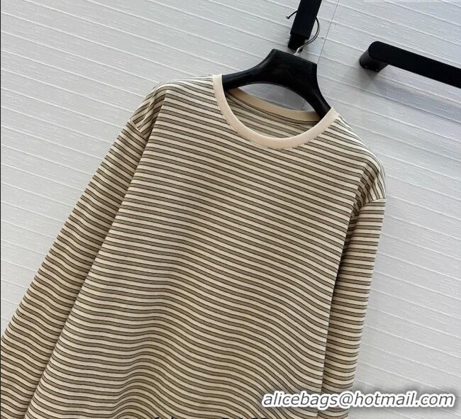 Reasonable Price The Row Cotton Striped Shirt TR122605 Beige 2025