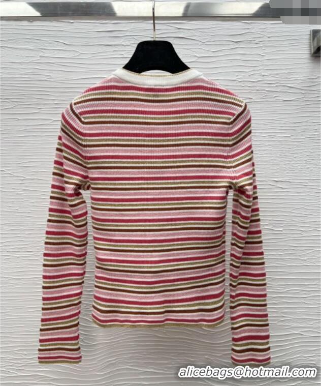 Top Grade Chanel Striped Cardigan CH122607 Pink 2025