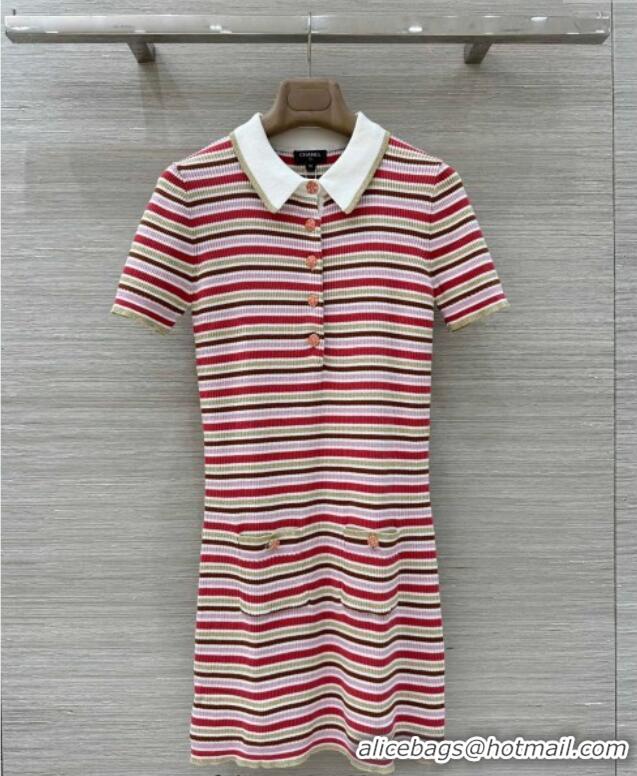 Most Popular Chanel Striped Dress CH122607 Pink 2025