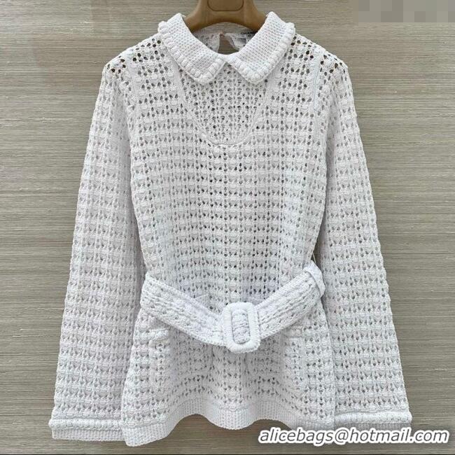 Luxury Discount Chanel Crochet Dress CH122610 White 2025