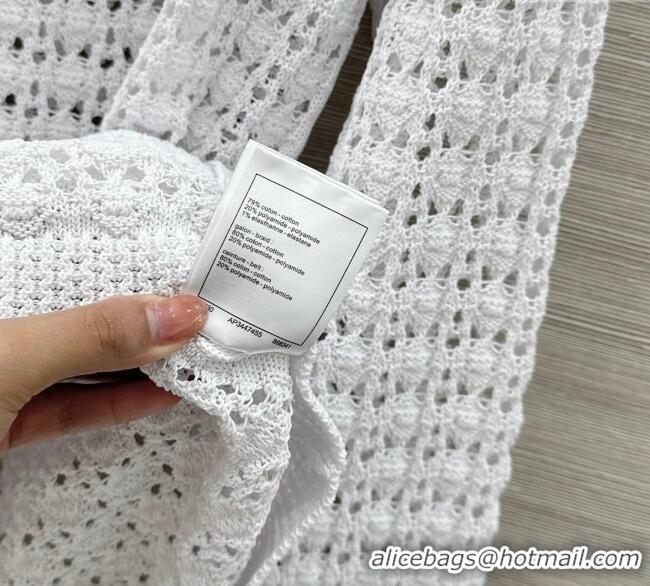 Luxury Discount Chanel Crochet Dress CH122610 White 2025