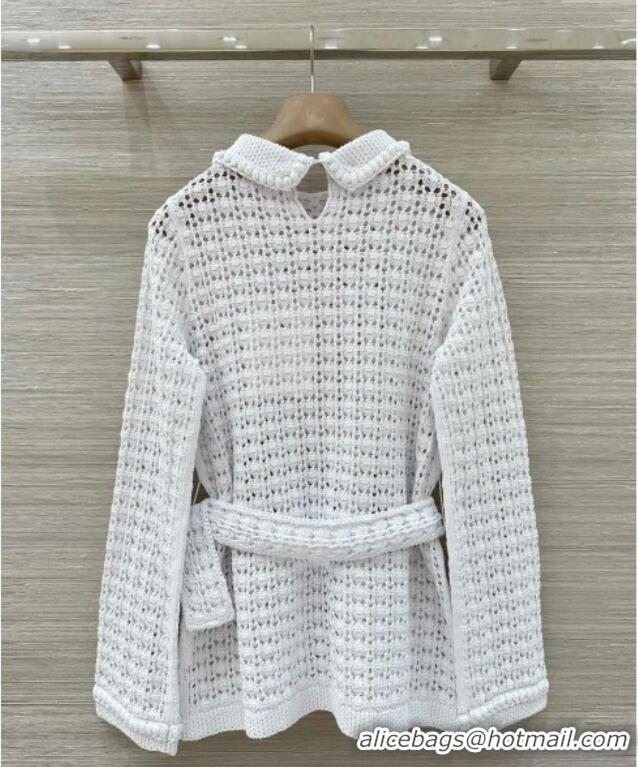 Luxury Discount Chanel Crochet Dress CH122610 White 2025