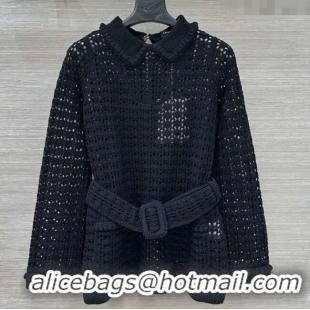 Good Quality Chanel Crochet Dress CH122610 Black 2025