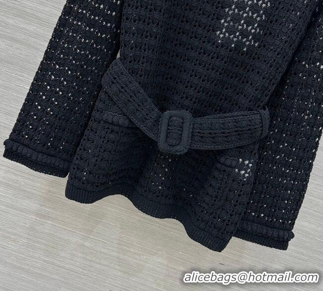 Good Quality Chanel Crochet Dress CH122610 Black 2025
