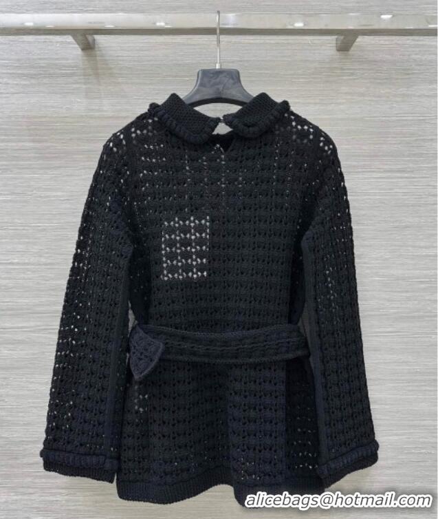 Good Quality Chanel Crochet Dress CH122610 Black 2025