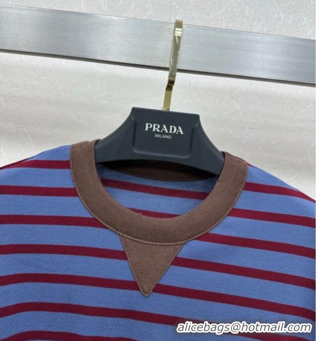 Grade Design Prada Cotton Striped T-Shirt PR122610 Purple 2025