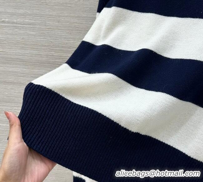Famous Brand Celine Wool Striped Sweater CE122701 White/Blue 2025
