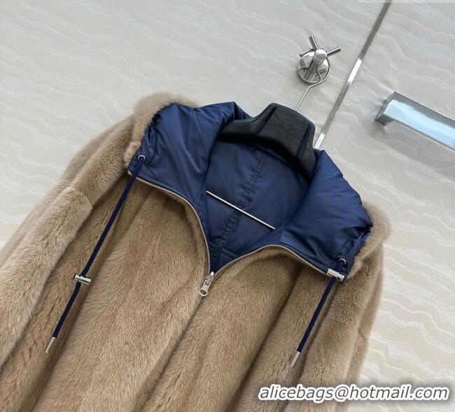 Reasonable Price Saint Laurent Mink Fur Jacket YSL122610 Brown 2025