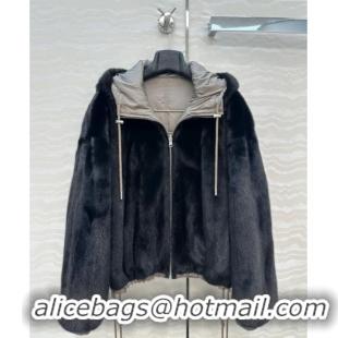 Good Taste Saint Laurent Mink Fur Jacket YSL122610 Black 2025