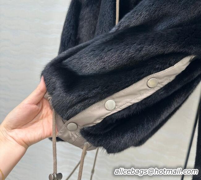 Good Taste Saint Laurent Mink Fur Jacket YSL122610 Black 2025