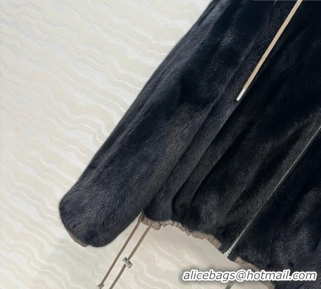 Good Taste Saint Laurent Mink Fur Jacket YSL122610 Black 2025